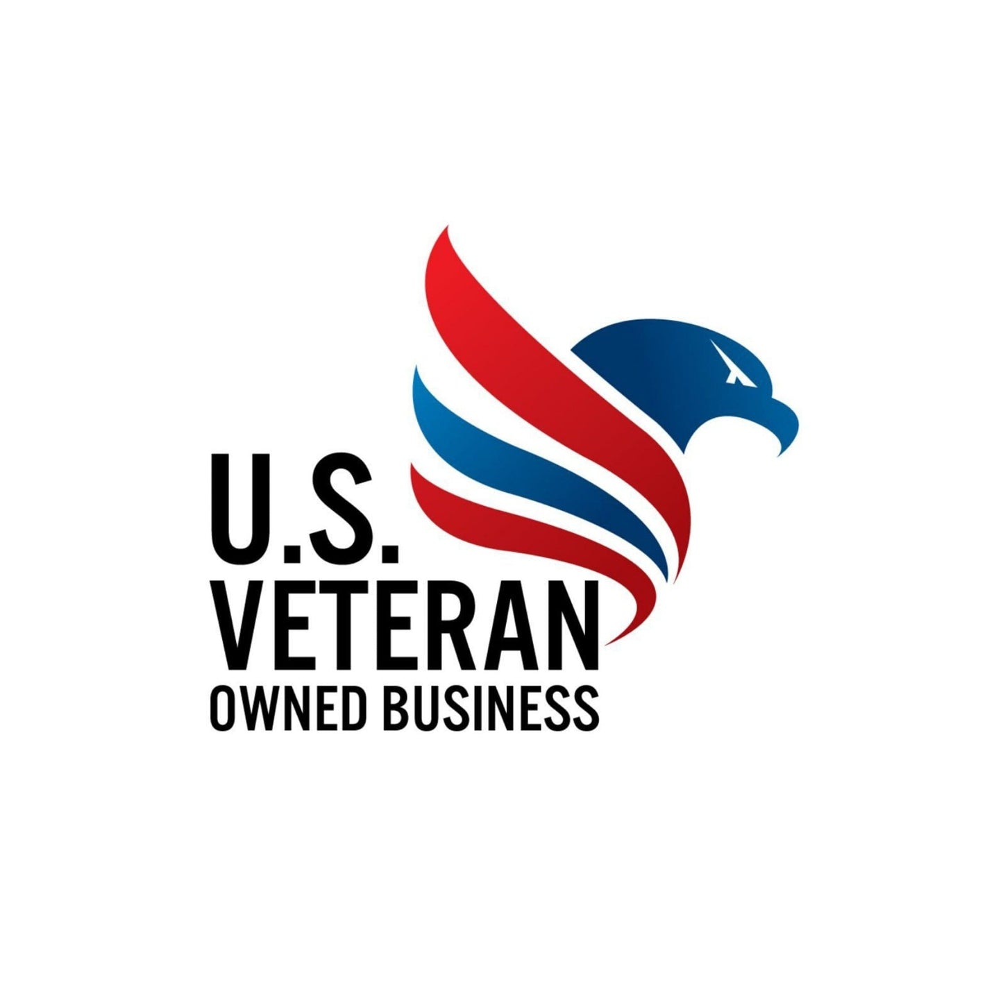 Logo for U.S. Veteran Owned Business with a stylized eagle design on a white background.