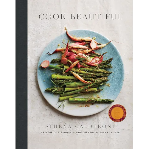 Book cover of 'Cook Beautiful' with a plate of vegetables on a light background