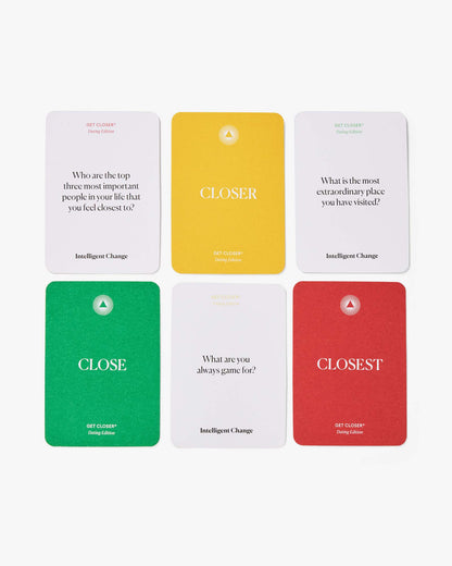 Set of cards with questions and answers on a white background