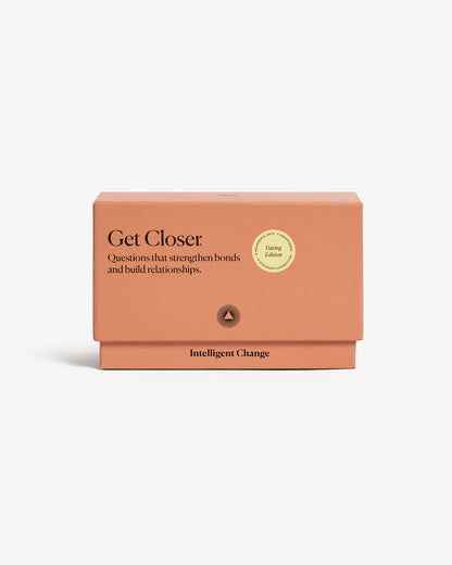 Orange box with text 'Get Closer' and 'Intelligent Change' on a white background