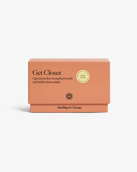 Orange box with text 'Get Closer' and 'Intelligent Change' on a white background