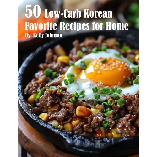 Cookbook cover with a dish of Korean food featuring beef and an egg on a white background
