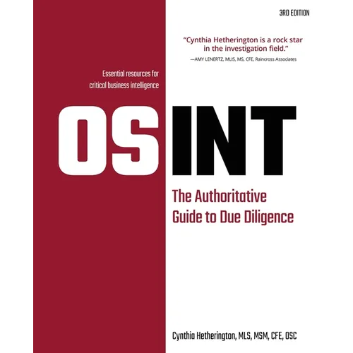 Book cover of 'OSINT: The Authoritative Guide to Due Diligence' with a red and white design.