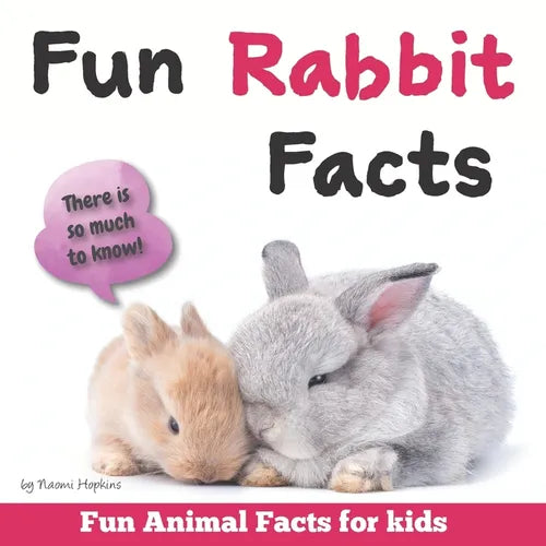 Book cover with two rabbits and text about fun rabbit facts for kids