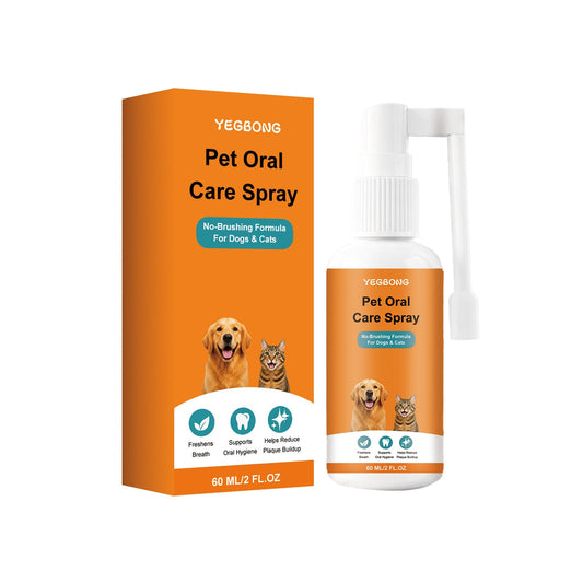 Yegbong Pet Oral Care Spray packaging and bottle on a white background