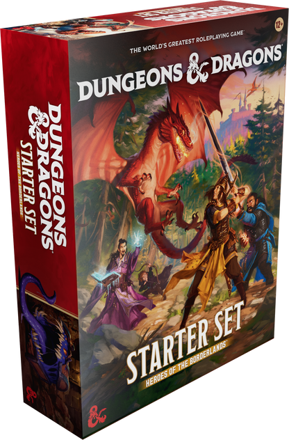 Dungeons & Dragons Starter Set packaging with characters and dragon illustration